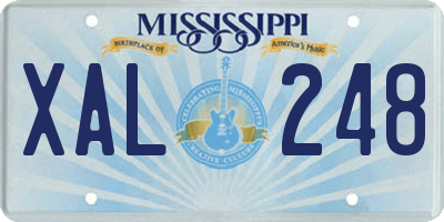 MS license plate XAL248
