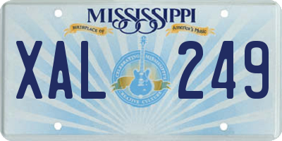 MS license plate XAL249