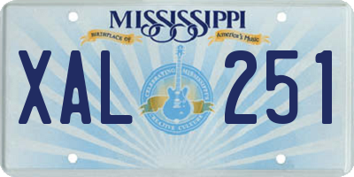 MS license plate XAL251