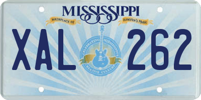 MS license plate XAL262