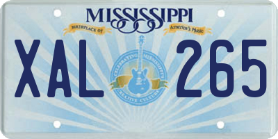 MS license plate XAL265