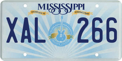 MS license plate XAL266