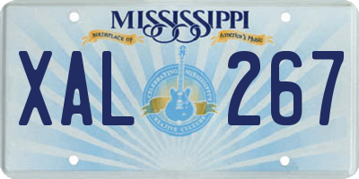 MS license plate XAL267
