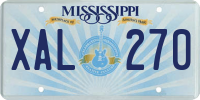 MS license plate XAL270