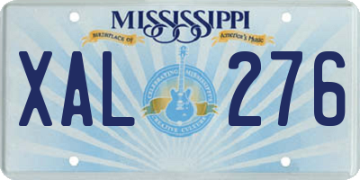 MS license plate XAL276