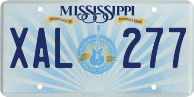 MS license plate XAL277