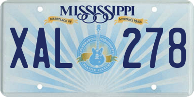 MS license plate XAL278