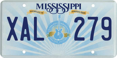 MS license plate XAL279