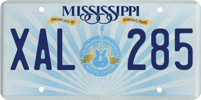 MS license plate XAL285