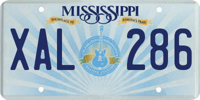 MS license plate XAL286