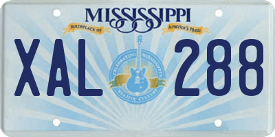 MS license plate XAL288