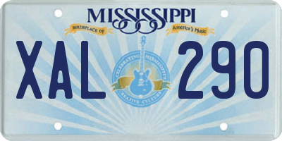 MS license plate XAL290