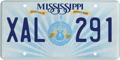MS license plate XAL291