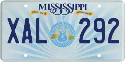 MS license plate XAL292