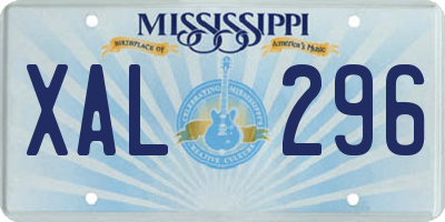 MS license plate XAL296