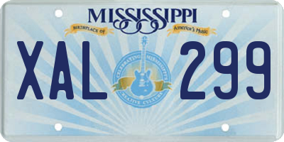 MS license plate XAL299