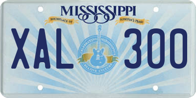 MS license plate XAL300