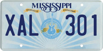 MS license plate XAL301