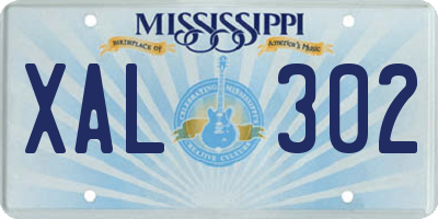 MS license plate XAL302