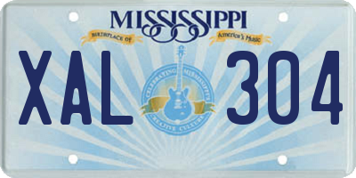 MS license plate XAL304