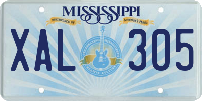 MS license plate XAL305