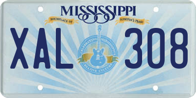 MS license plate XAL308