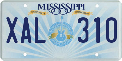 MS license plate XAL310