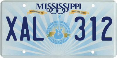 MS license plate XAL312