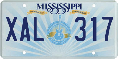 MS license plate XAL317