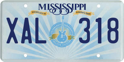 MS license plate XAL318