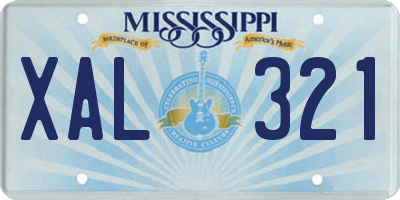 MS license plate XAL321