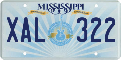 MS license plate XAL322