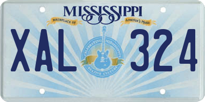MS license plate XAL324
