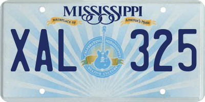 MS license plate XAL325