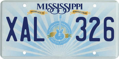 MS license plate XAL326
