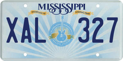 MS license plate XAL327