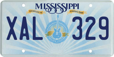 MS license plate XAL329