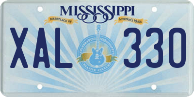 MS license plate XAL330