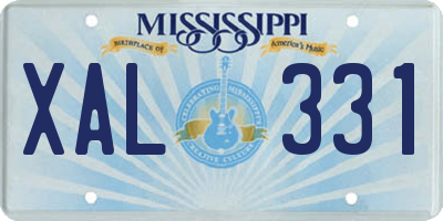 MS license plate XAL331