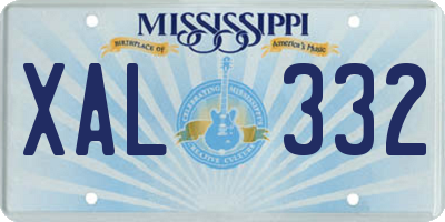 MS license plate XAL332