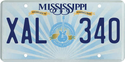 MS license plate XAL340