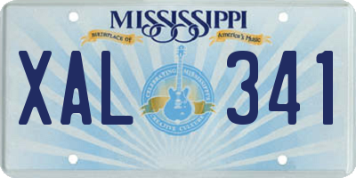 MS license plate XAL341