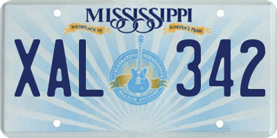 MS license plate XAL342