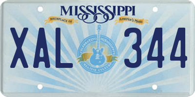MS license plate XAL344
