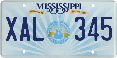 MS license plate XAL345