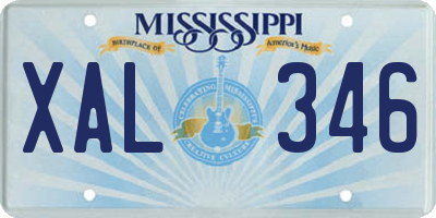 MS license plate XAL346