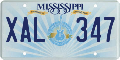 MS license plate XAL347