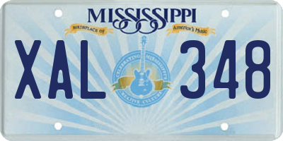 MS license plate XAL348