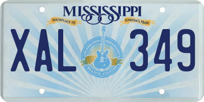 MS license plate XAL349