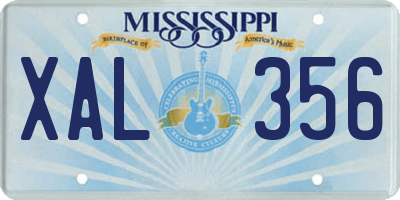 MS license plate XAL356